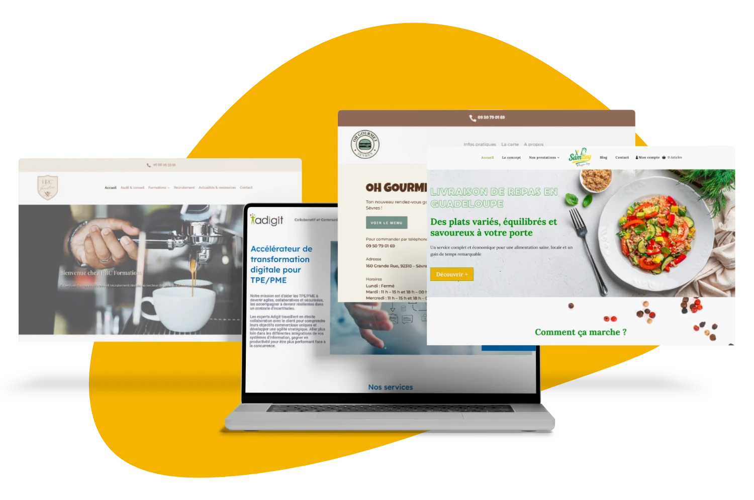 réalisations création sites web professionnels formation autonomie